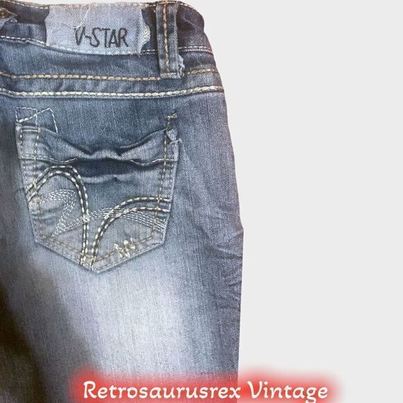 VANILLA Star Crop Stretch Low Rise Skinny Jeans, Size 1 - Picture 3 of 6